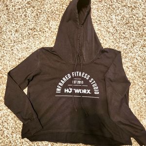 HOTWORX Cropped Hooded Top - Size M